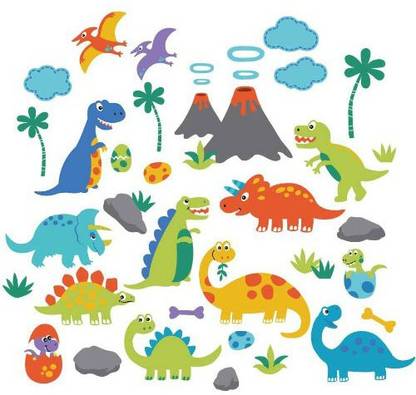 SCOTLON 45 cm Dinosarus Adventure Land Self Adhesive Sticker