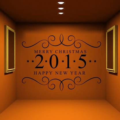 DECOR KAFE 25.4 cm Decal Style 2015 HNY Wall Sticker Small Size-15*10 Inch Self Adhesive Sticker