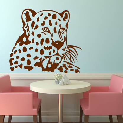 Decor Villa 48 cm Decor villa Leopard Wall Decal & Sticker Self Adhesive Sticker