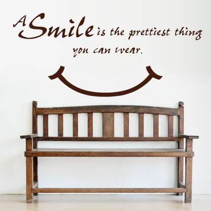 DECOR KAFE 25.4 cm Decal Style Smile is Pretty Wall Art Small Size-23*10 Inch Self Adhesive Sticker