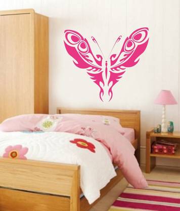 DECOR KAFE 58.42 cm Pink Butterfly Sticker