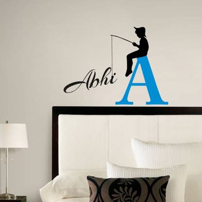 DECOR KAFE 55.88 cm Fishing Style Name ABHI Wall Covering Size : (56 X 36 CM ) Self Adhesive Sticker