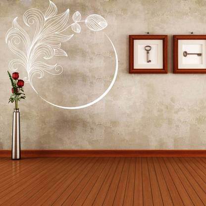 Creatick Studio 55.88 cm Flower Swirl Wall Decal Self Adhesive Sticker
