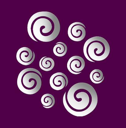 EC 20.32 cm Tweleve Swirls Self Adhesive Sticker