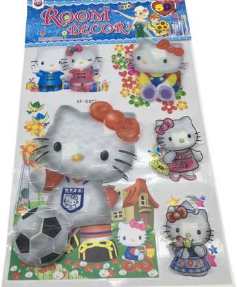 FUNCART 8 cm Funcart Hello Kitty room décor sticker 5D print Non-Reusable Sticker