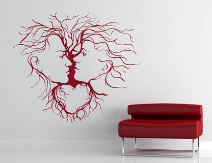 DECOR KAFE 68 cm Decor Kafe Couple Abstract Wall Decal Self Adhesive Sticker