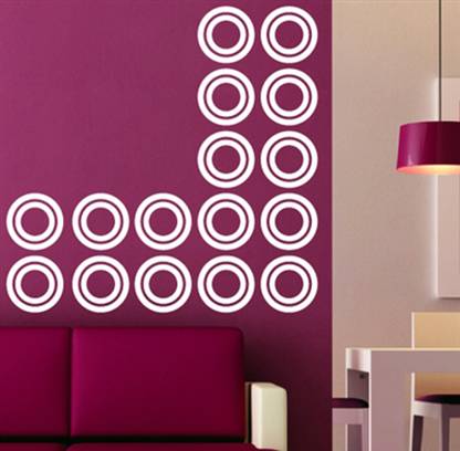 Saifee 3D Home Office Decor Wall Decals Concentric Circle Self Adhesive Sticker