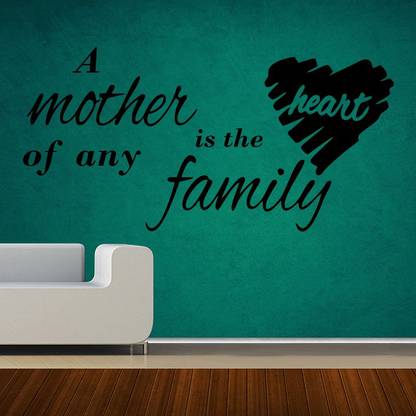 DECOR KAFE 71 cm Decal Style Mother is the Heart Wall Self Adhesive Sticker