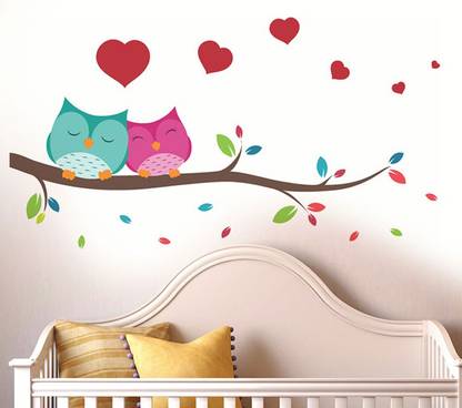 Aquire Love Couple Owl 7213 Self Adhesive Sticker