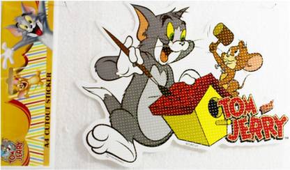 STICKER BAZAAR 32.4 cm A4 Cutout Sticker Of Tom & Jerry Self Adhesive Sticker