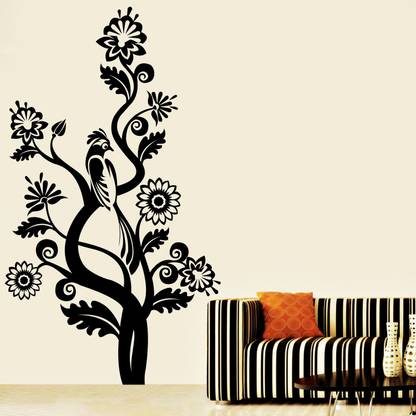Creative Width Decor 36 cm Cuckoo On Tree Self Adhesive Sticker