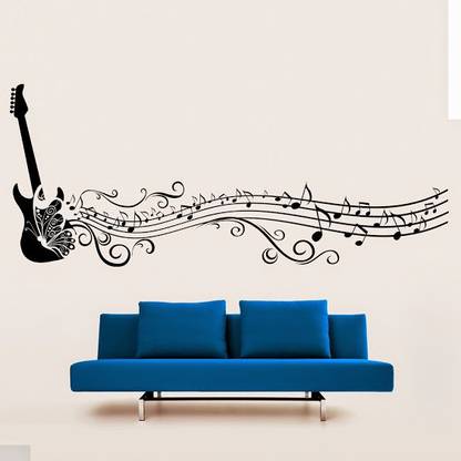 DeStudio 45 cm Guitar Strings N Swirls Size Tiny Removable Sticker