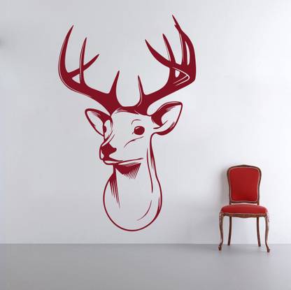 DECOR KAFE 73 cm Decor Kafe Deer Head Wall Decal Self Adhesive Sticker