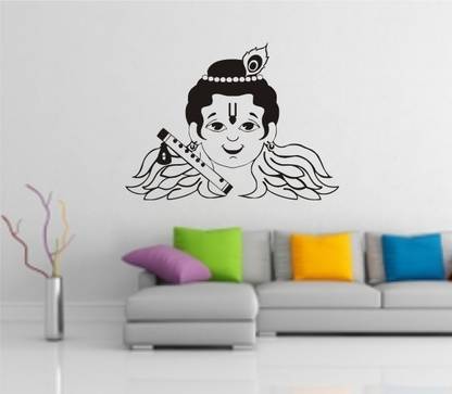 Smart Wall Guru 82 cm Bal Krishna Decal Self Adhesive Sticker