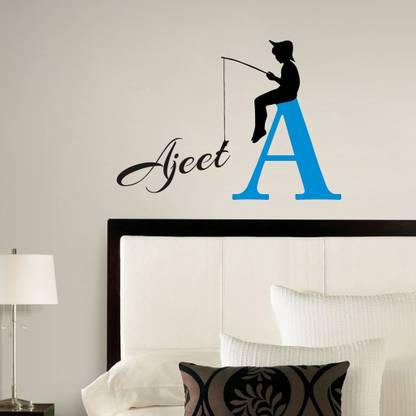 DECOR KAFE 55.88 cm Fishing Style Name AJEET Wall Covering Size : (56 X 36 CM ) Self Adhesive Sticker