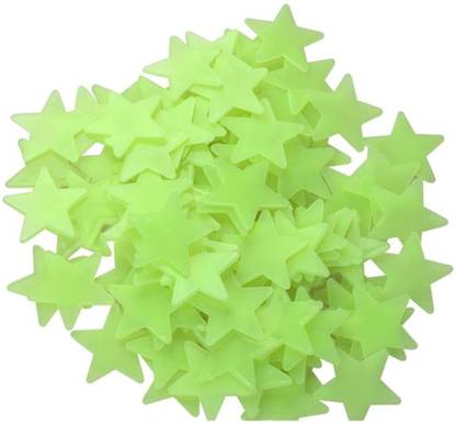 stickonn 3.8 cm Green Fluorescent Glow In The Dark Star Wall Glow in the Dark Sticker