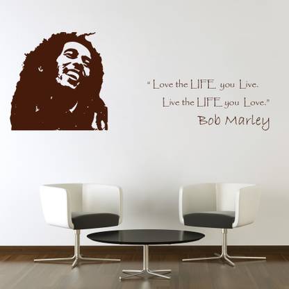 DECOR KAFE 58.42 cm Decal Style The Legend Bob Marley Wall Art Large Size-59*23 Inch Self Adhesive Sticker