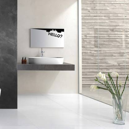 Decor Villa 7 cm Decor villa hello Wall decal and sticker Black color Medium Size - 7*30 Cm Self Adhesive Sticker