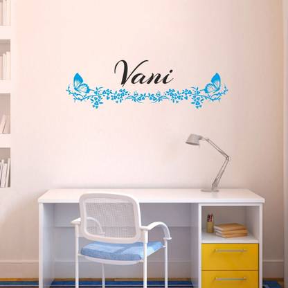 DECOR KAFE 55.88 cm Butterfly With name VANI Wall Covering Size : ( 56 X 17 CM ) Self Adhesive Sticker