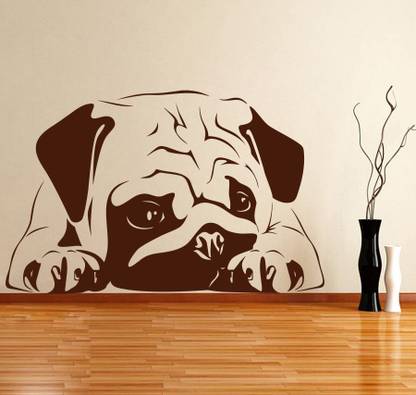 Creatick Studio 91.44 cm Chinese Pug Wall Decal Self Adhesive Sticker