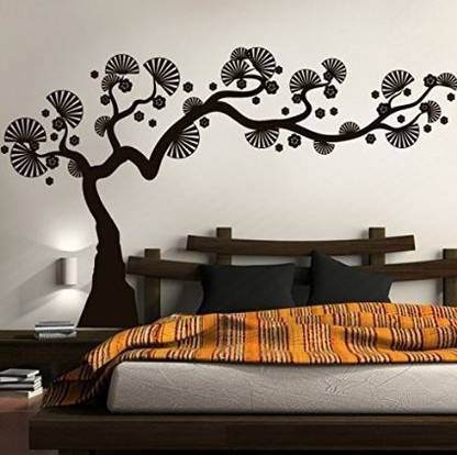 Asmi Collections 150 cm Black Bonsai Tree Removable Sticker
