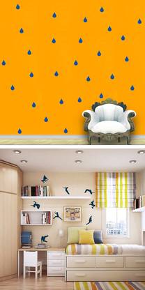 WALLDESIGN 10 cm Walldesign Rain Drops Wall Pattern & Parkour Wall Sticker Combo Non-Reusable Sticker