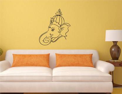 Smart Wall Guru 58.67 cm Ganesh Decal Self Adhesive Sticker
