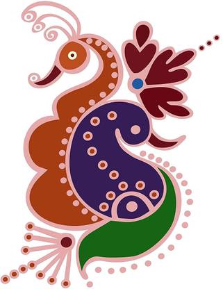 Asmi Collections 60 cm Beautiful Peacock Rangoli Sticker