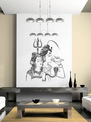 Trends on WALL 64 cm Shiv Parvati Self Adhesive Sticker