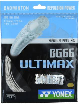 YONEX BG 66 ULTIMAX METALLIC WHITE 0.65 Badminton String - 10 m