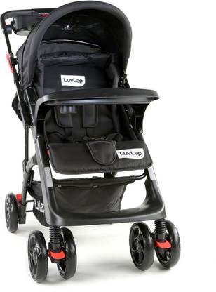 LuvLap Sports Stroller - Black (For babies upto 25kgs) Stroller