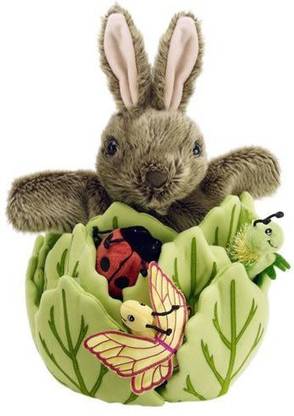 The Puppet Company Hideaway Puppet Collection'S Rabbit In A Lettuce With 6