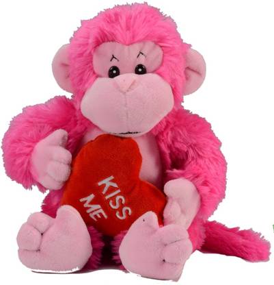 Fun Toys Kiss Me Monkey Neon - Pink  - 11.811 inch