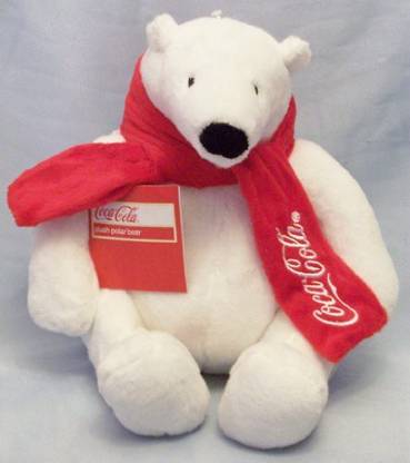 Coca-Cola Coca Cola Coke 10" Polar Bear With Red Scarf  - 15 inch