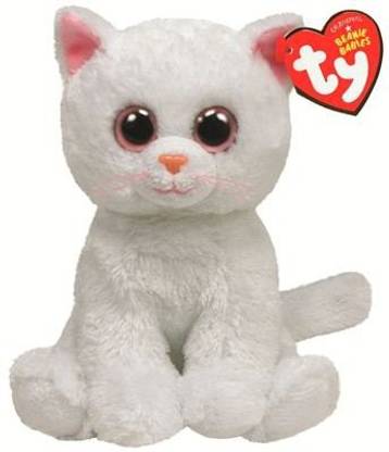 TY Beanie Babies Bianca Plush White Cat  - 6 inch