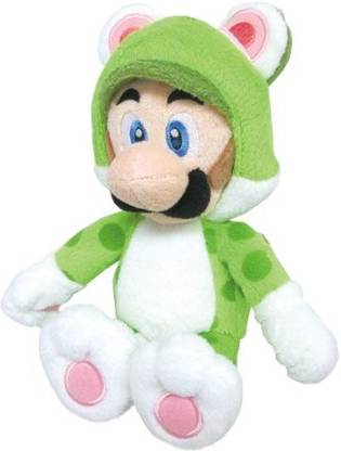 Sanei Super Mario 3D World Neko Cat Luigi 9" Plush Doll
