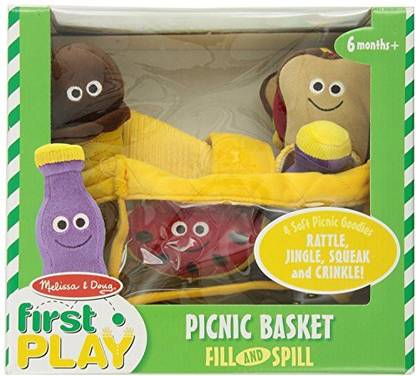 MELISSA & DOUG Deluxe Picnic Basket Fill & Spill Soft Baby Toy  - 25 inch