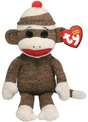 TY Beanie Babies Socks The Sock Monkey Brown