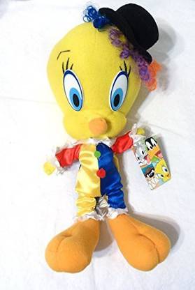 Looney Tunes 12" Plush Tweety Bird As Clown Doll Nanco School Bag