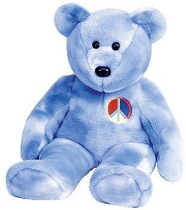 TY Beanie Babies Peace Symbol Bear