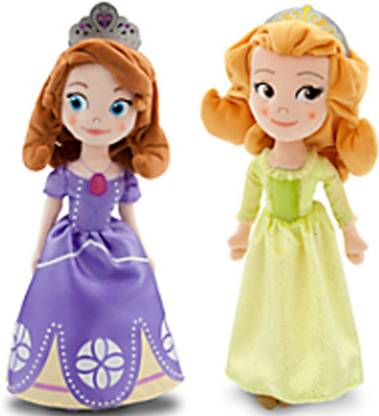 DISNEY Store Sofia the First 13" Plush Doll Set Featuring Sofia and Amber Finger Puppets