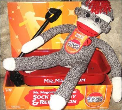 Schylling Mr Magorium'S Wonder Emporium Sock Monkey & Red Wagon