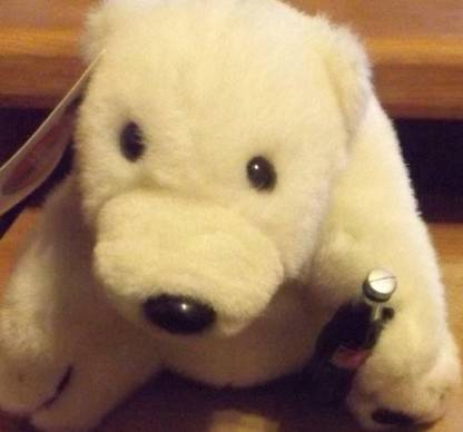 Coca-Cola 9" Plush 1993 Polar Bear With Coke Bottle  - 12 inch