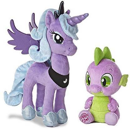 Aurora My Little Pony Friendship Magic: Princess Luna (14") and Spike the Baby Dragon (10") plush toys  - 36 inch