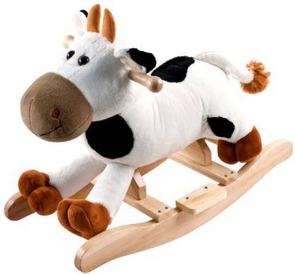 Happy Trails Plush Rocking Connie Cow With Sounds White/Brown