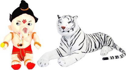 Alexus White Tiger And Bal Ganesh  - 32 cm