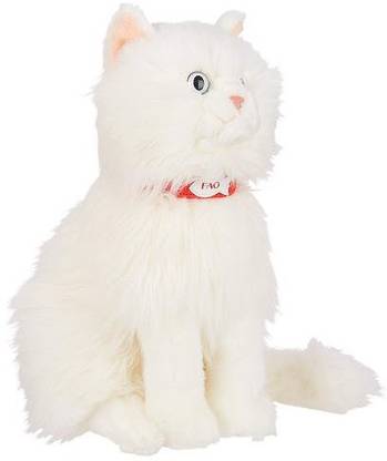 FAO Schwarz 10 Inch Plush Persian Cat White
