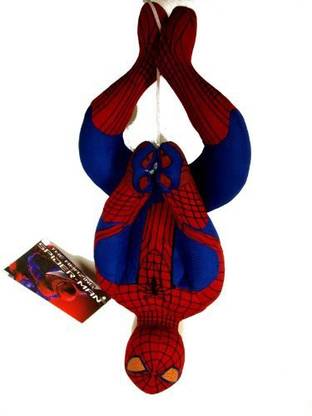 MARVEL Up Side Down Spiderman Plush Doll W/Hanging Rope Red Color