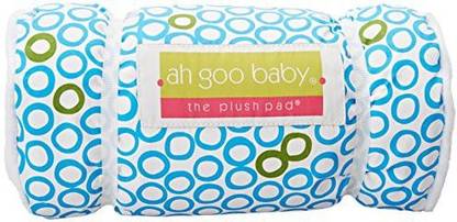 Ah Goo Baby Plush Pad With Memory Foamblue/Green Circles  - 9 inch