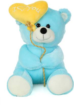 Giftwish Soft Stuff Cute Teddy Bear With I Love You Heart Ballon Blue Soft Toy 32cm H 32 Cm Soft Stuff Cute Teddy Bear With I Love You Heart Ballon